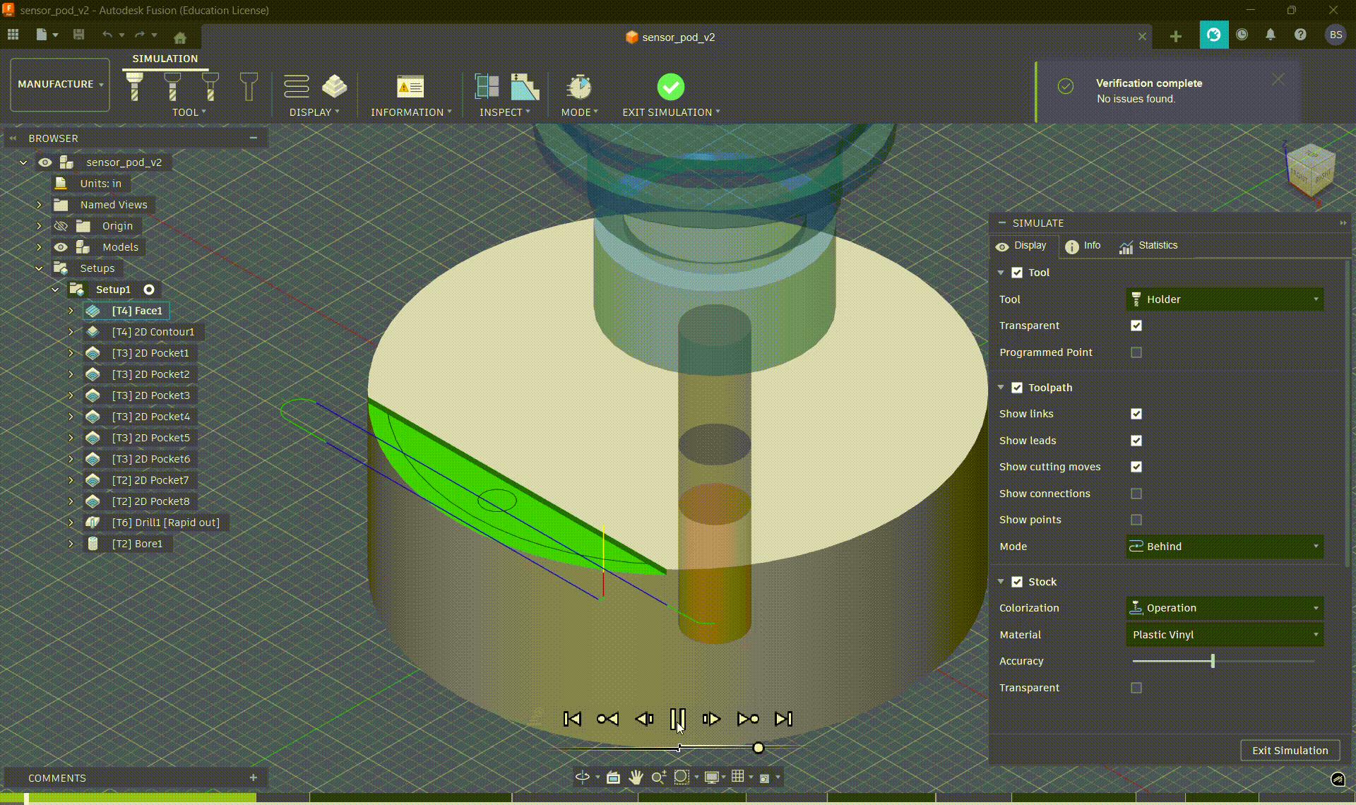 CAM toolpath simulation